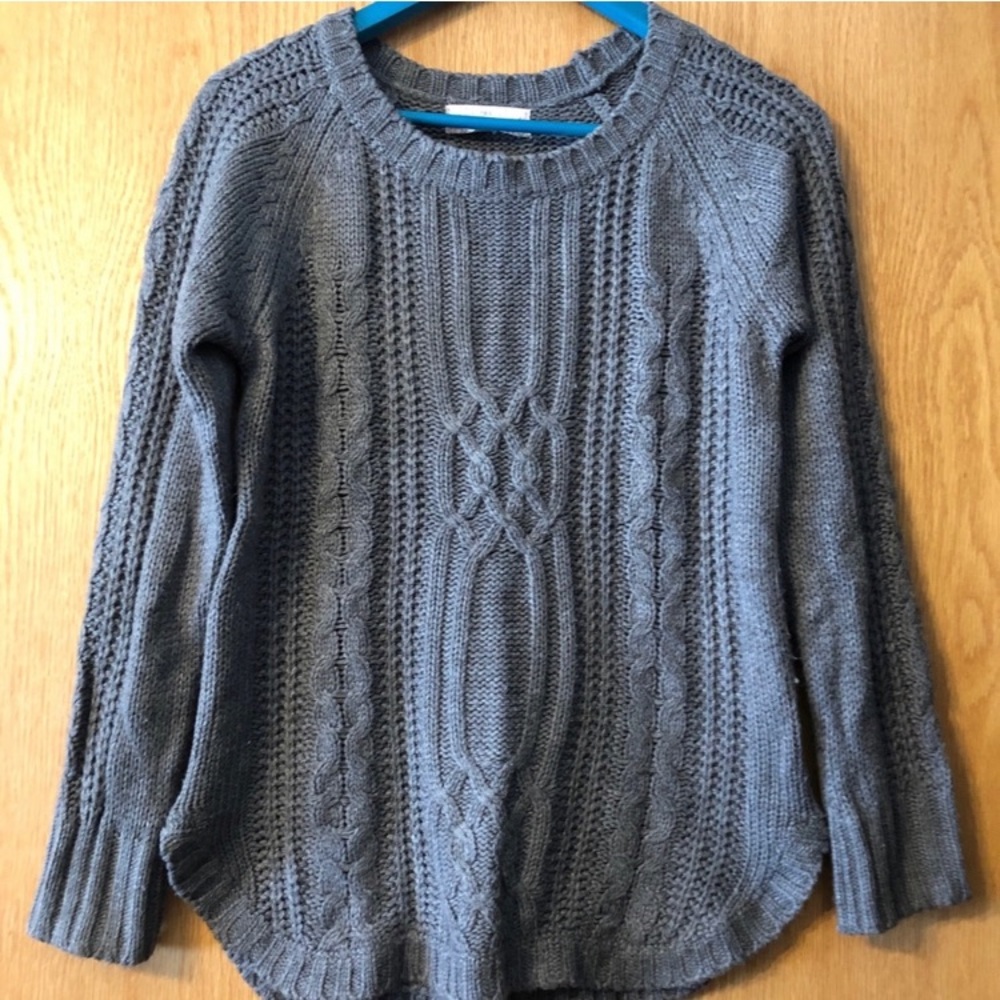 PINK ROSE Charcoal Grey Cable Knit Sweeter Size Medium